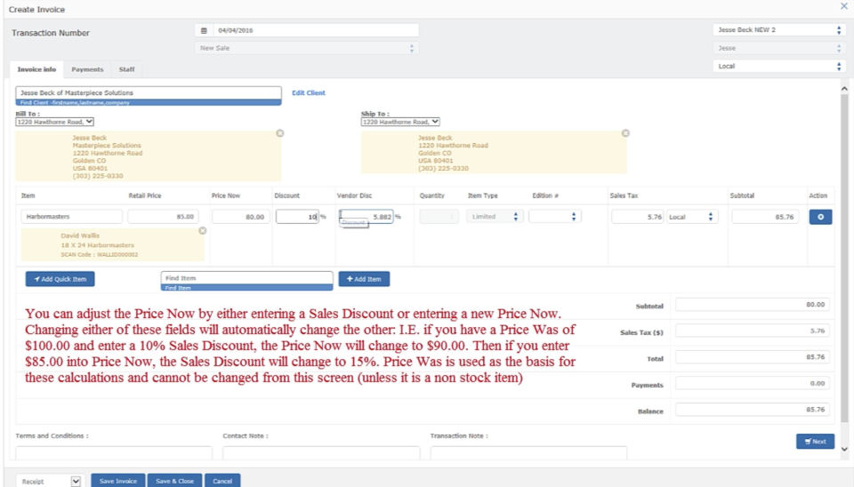 screenshot of Masterpiece Manager